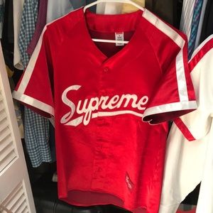 Supreme Satin Baseball Jersey